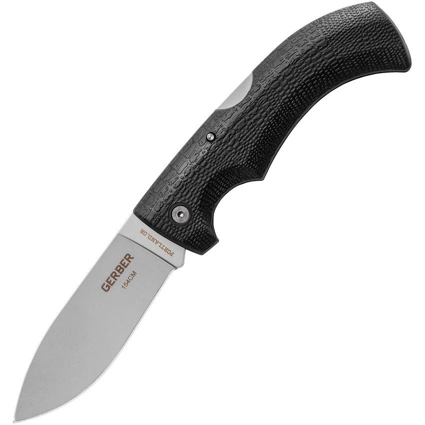 Gerber 6064 Gator Knives Lockback Folding Pocket Drop Point Knife With Alligator Hide Textured Black Kraton Handles 3 Gerber 6064 Gator Knives Lockback Folding Pocket Drop Point Knife With Alligator Hide Textured Black Kraton Handles