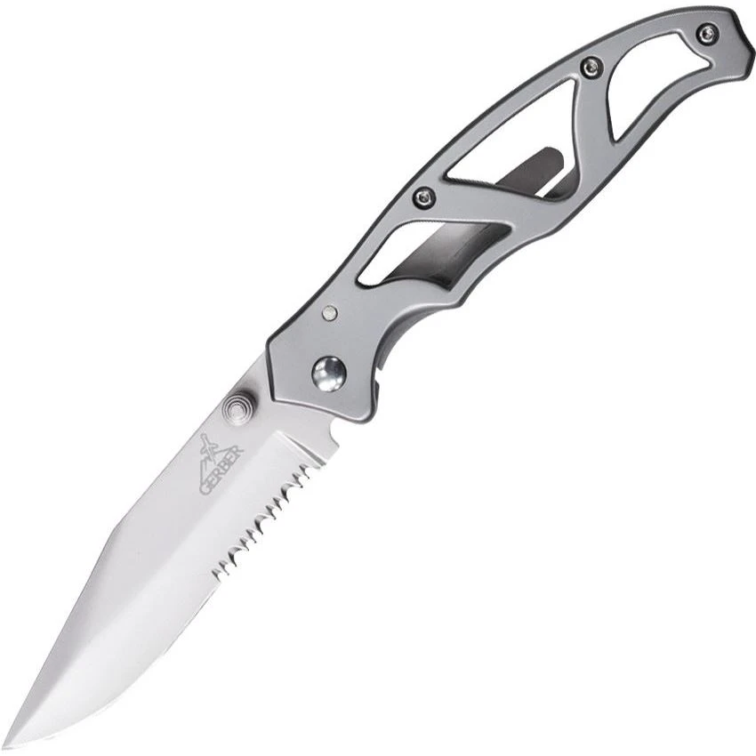 Gerber 8447 Paraframe II Framelock Folding Pocket Surgical Stainless Knife With Stainless Skeletonized Handles 3 Gerber 8447 Paraframe II Framelock Folding Pocket Surgical Stainless Knife With Stainless Skeletonized Handles